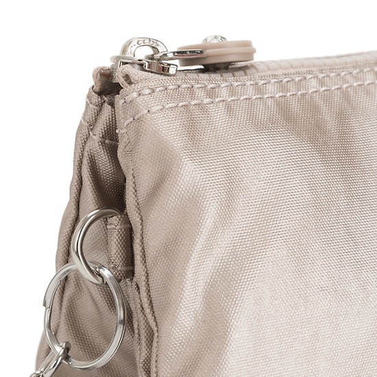 Kipling Creativity Large Metallic Pouches Beige | NO 1503EB